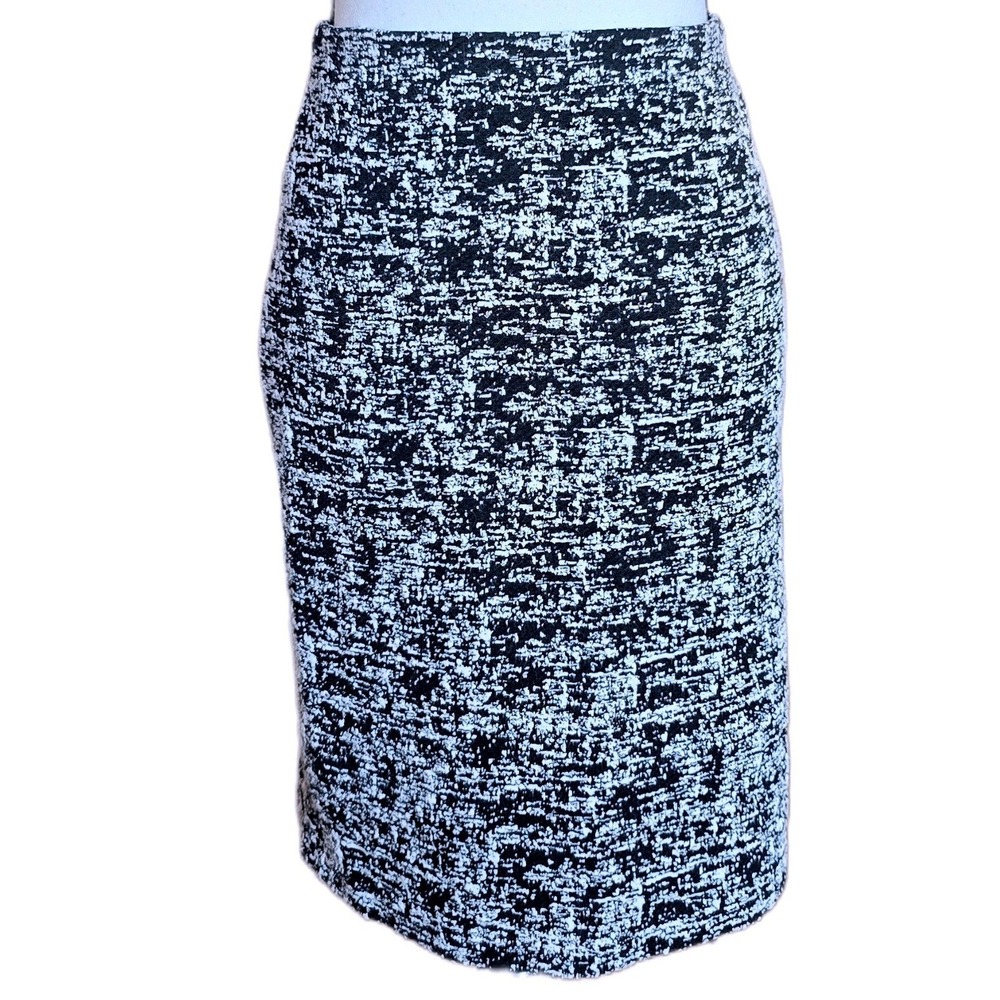 Philosophy Republic Clothing Skirt Womens 6 Black White Boucle Knit Back Zip‎